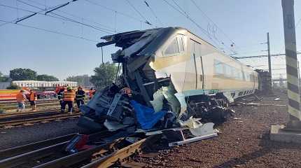 bullet train after a collision