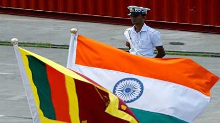 India's and Sri Lanka's national flags