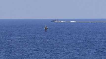 Israeli Navy vessel patrols in the Mediterranean Sea