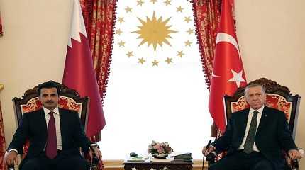 Erdogan with Sheikh Tamim bin Hamad Al Thani