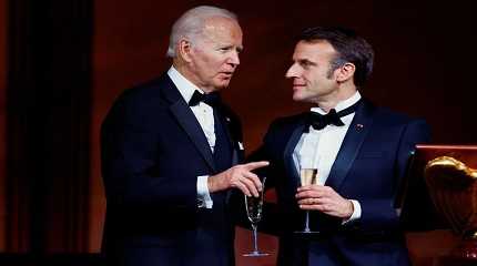 Joe Biden speaks to Emmanuel Macron