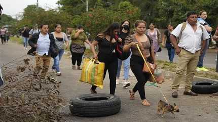 demonstrators in protest