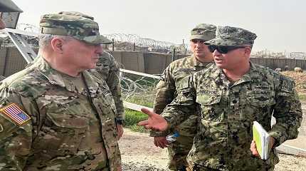 U.S. Army General Mark Milley speaks with forces in Syria 