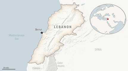 map for Lebanon