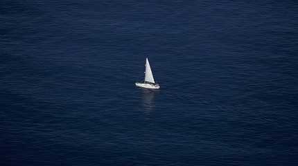A sailboat sailing in the Mediterranean sea