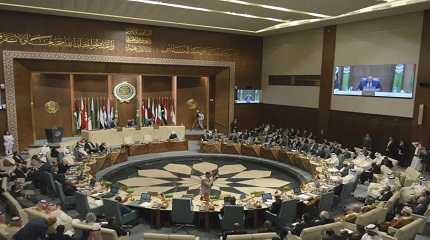 delegates and foreign ministers convene at the Arab League headquarters in Cairo