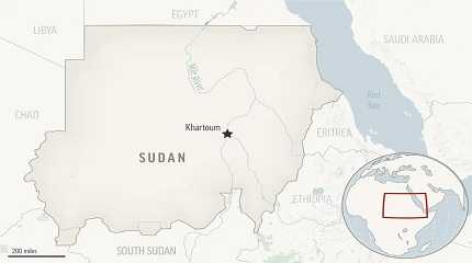 map for Sudan,.