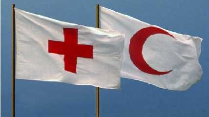 Red cross n cresent flags