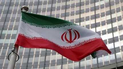 Iranian flag flutters