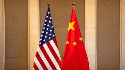 U.S. and Chinese flags..