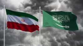 Saudi Arabia and Iranian flags