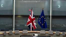 British Union Jack and EU flags