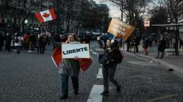 PARIS protesters hold placards