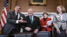 Stavros Lambrinidis,Dick Durbin,Jeanne Shaheen and Emily Haber