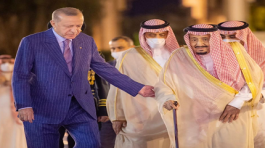 Saudi Arabia's King Salman bin Abdulaziz Al Saud with Tayyip Erdogan