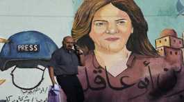 A mural of slain of Al Jazeera journalist Shireen Abu Akleh