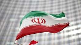 Iranian flag flies in front of the UN office