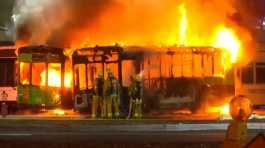 buses catch fire