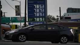 High gas prices are shown in Los Angeles