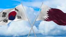 South Korea n Qatar flags