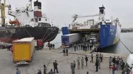 Turkish aid ship at Tripoli Port