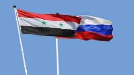 Russia, Syria flags