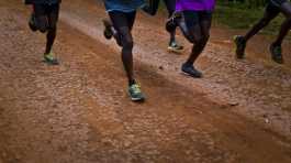 Kenyan athletes train together