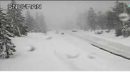 Caltrans traffic camera shows snow conditions