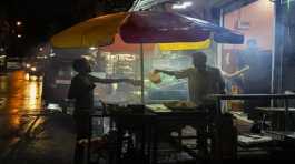 street vendor sells food