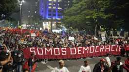 Demonstrators march in Brazil