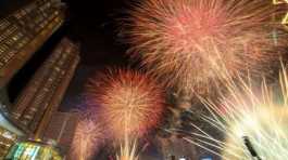 Fireworks lighted up the sky of Bangkok