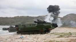 Tanks take part in military exercise