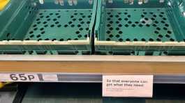  empty boxes in Tesco supermarket