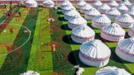 yurts built by World Ethnosport Confederation for Turkey quake victims