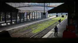 empty railway station strike in Colombo