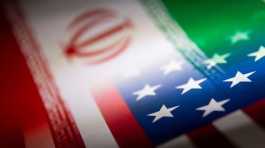 Iran and U.S flags