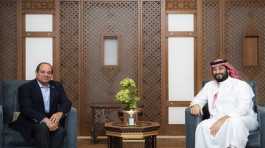 Mohammed bin Salman meets with Abdel Fattah el Siss