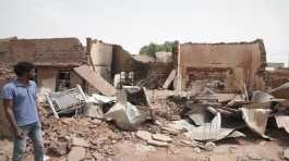 house hit in recent fighting in Khartoum