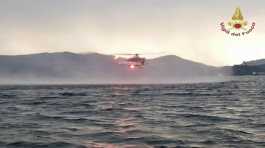 a helicopter search for missing tourist boat capsized