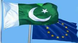 Pakistan and the European Union flags