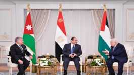 Abdel Fattah al Sisi , King Abdullah II and Mahmoud Abbas