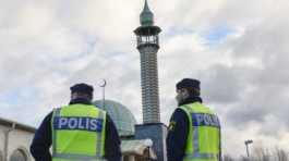 Police at Sweden Mosque