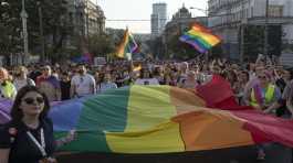 Pride activists march in Serbia
