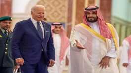 Saudi Crown Prince Mohammed bin Salman receives U.S. President Joe Biden