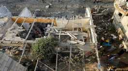 Palestinians damages house