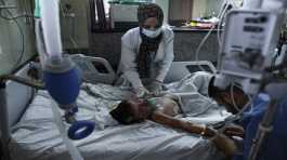 boy wounded during an israeli airstrike 