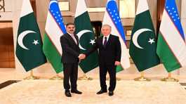 Pak Caretaker PM Anwaar-ul-Haq Kakar and President of Uzbekistan Shavkat Mirziyoyev