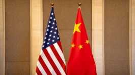U.S. and Chinese flags..