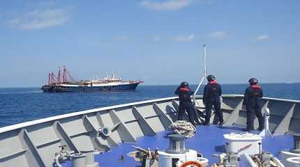 Philippine Coast Guard personnel in the South China Sea