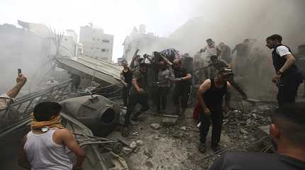 Israel Airstrike in Gaza,. 